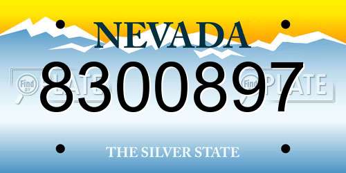 8300897 Nevada License Plate