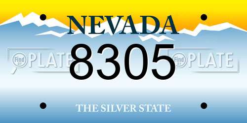 8305 Nevada License Plate