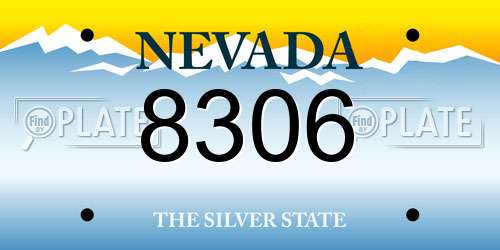 8306 Nevada License Plate