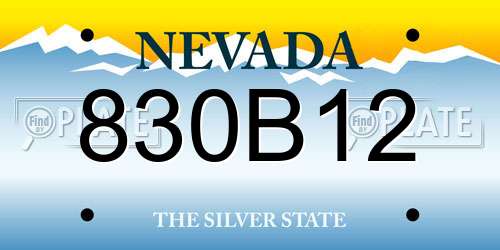 830B12 Nevada License Plate