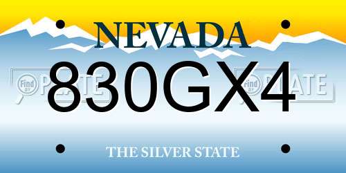 830GX4 Nevada License Plate