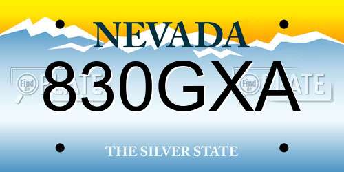 830GXA Nevada License Plate