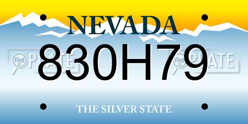 830H79 Nevada License Plate