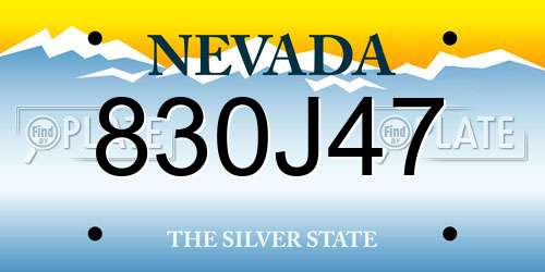 830J47 Nevada License Plate
