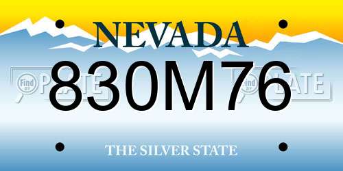 830M76 Nevada License Plate