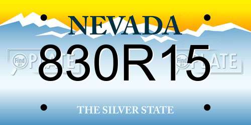 830R15 Nevada License Plate
