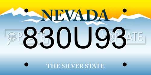 830U93 Nevada License Plate