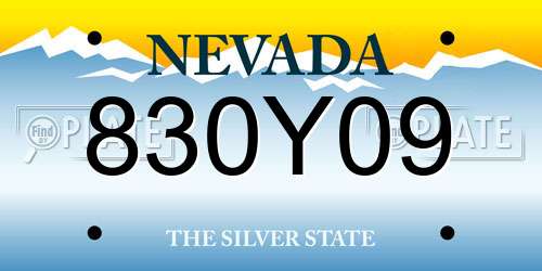 830Y09 Nevada License Plate