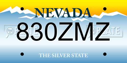 830ZMZ Nevada License Plate