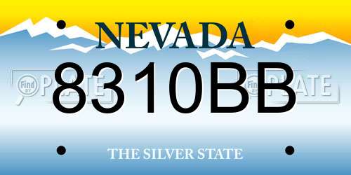 8310BB Nevada License Plate