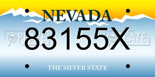 83155X Nevada License Plate