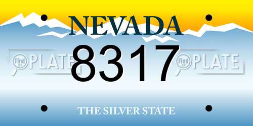 8317 Nevada License Plate
