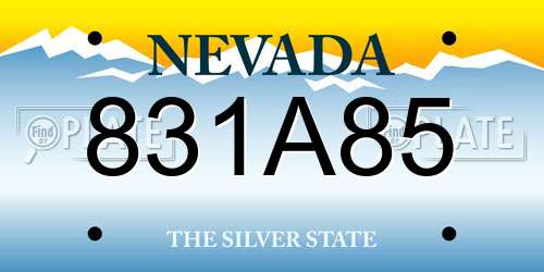 831A85 Nevada License Plate