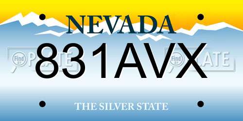 831AVX Nevada License Plate