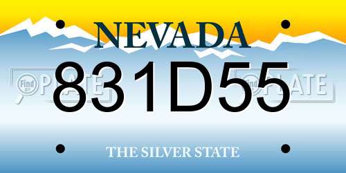 831D55 Nevada License Plate