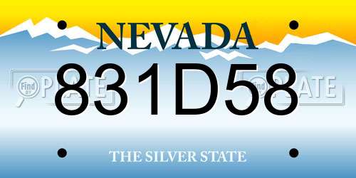 831D58 Nevada License Plate