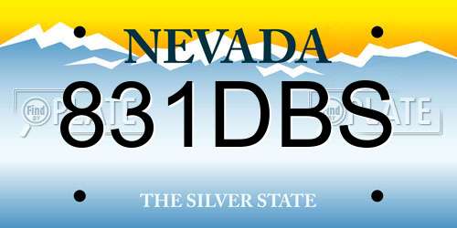 831DBS Nevada License Plate