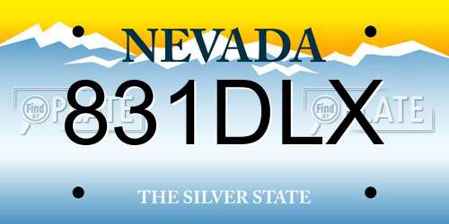 831DLX Nevada License Plate
