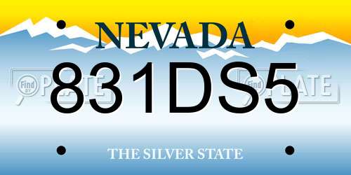 831DS5 Nevada License Plate
