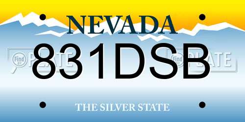 831DSB Nevada License Plate
