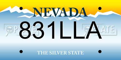 831LLA Nevada License Plate