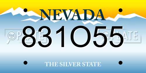 831O55 Nevada License Plate