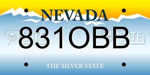 831OBB Nevada License Plate