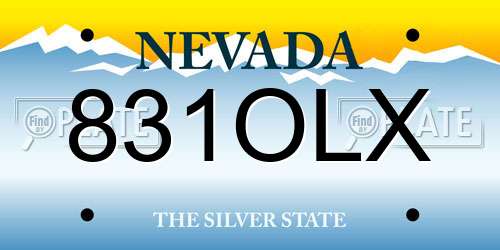 831OLX Nevada License Plate