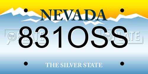 831OSS Nevada License Plate