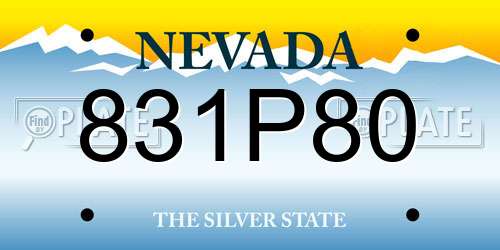 831P80 Nevada License Plate