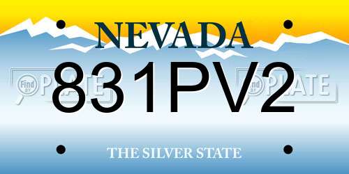 831PV2 Nevada License Plate