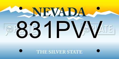 831PVV Nevada License Plate