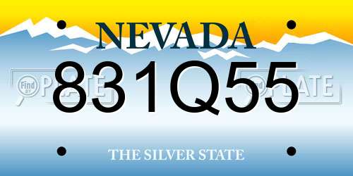 831Q55 Nevada License Plate