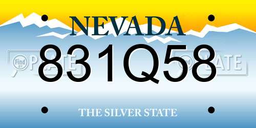 831Q58 Nevada License Plate