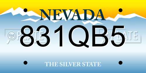 831QB5 Nevada License Plate