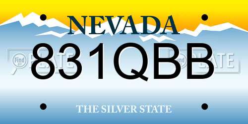 831QBB Nevada License Plate
