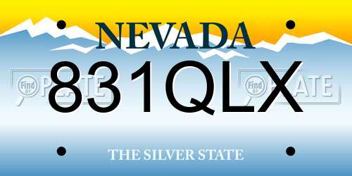 831QLX Nevada License Plate
