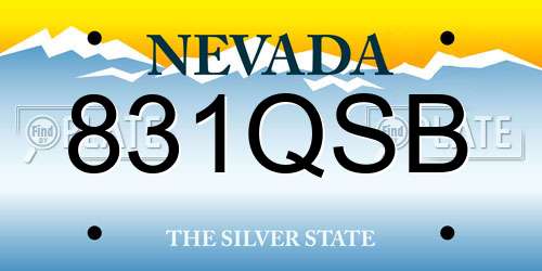 831QSB Nevada License Plate