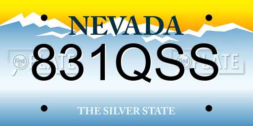 831QSS Nevada License Plate