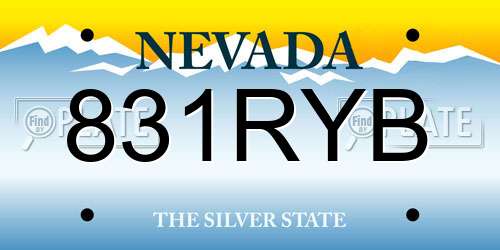 831RYB Nevada License Plate
