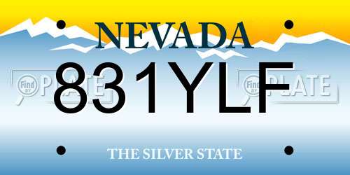 831YLF Nevada License Plate