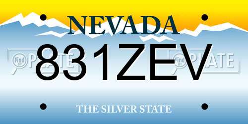 831ZEV Nevada License Plate