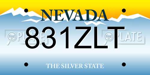 831ZLT Nevada License Plate