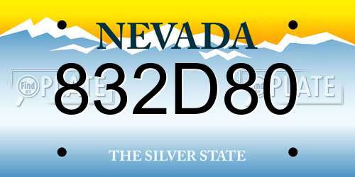 832D80 Nevada License Plate