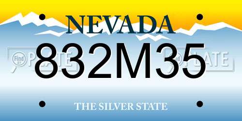 832M35 Nevada License Plate