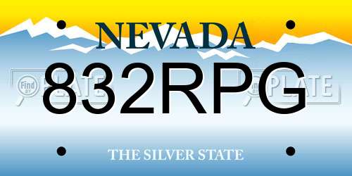 832RPG Nevada License Plate