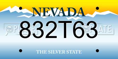 832T63 Nevada License Plate
