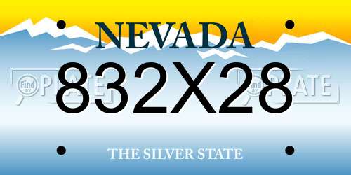 832X28 Nevada License Plate