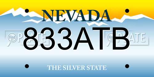 833ATB Nevada License Plate