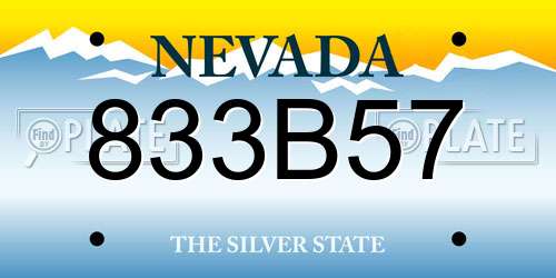 833B57 Nevada License Plate